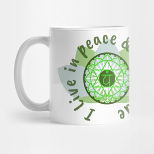 4th Chakra - I live in Peace and Gratitude Mug